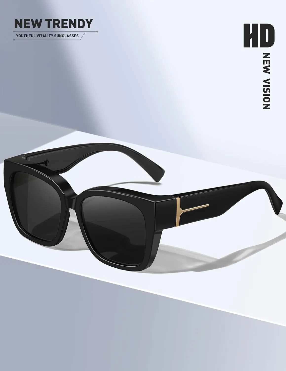 MEETSUN Oversized Fit Over Glasses Sunglasses for Women Men Large Trendy Polarized Sunglasses for Driving UV Protection