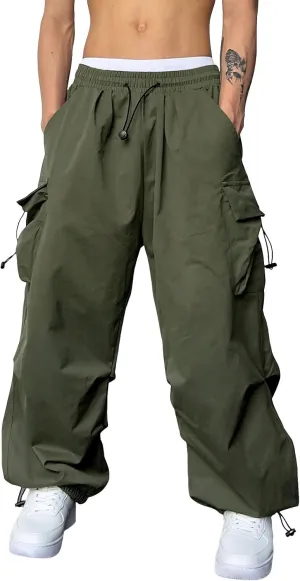 Mens Cargo Pants Casual Baggy Joggers Athletic Parachute Pant Loose Fit Sweatpants with Pockets Y2K Streetwear