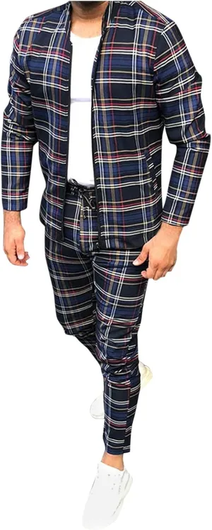 Men's Cotton Plaid Shirts Jacket Fleece Lightweight Breathable Long Sleeve Lapel Formal Shirt Plaid Flannel Shirts