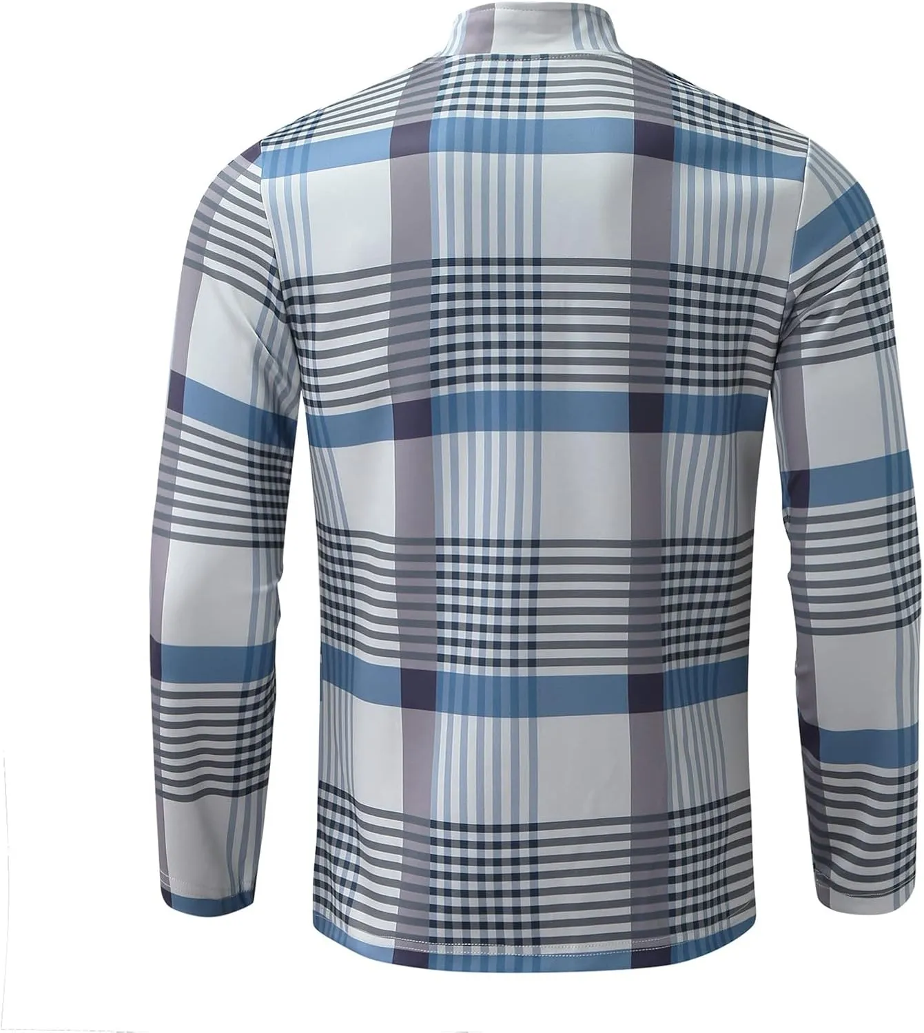 Men's Cotton Plaid Shirts Jacket Fleece Lightweight Breathable Long Sleeve Lapel Formal Shirt Plaid Flannel Shirts