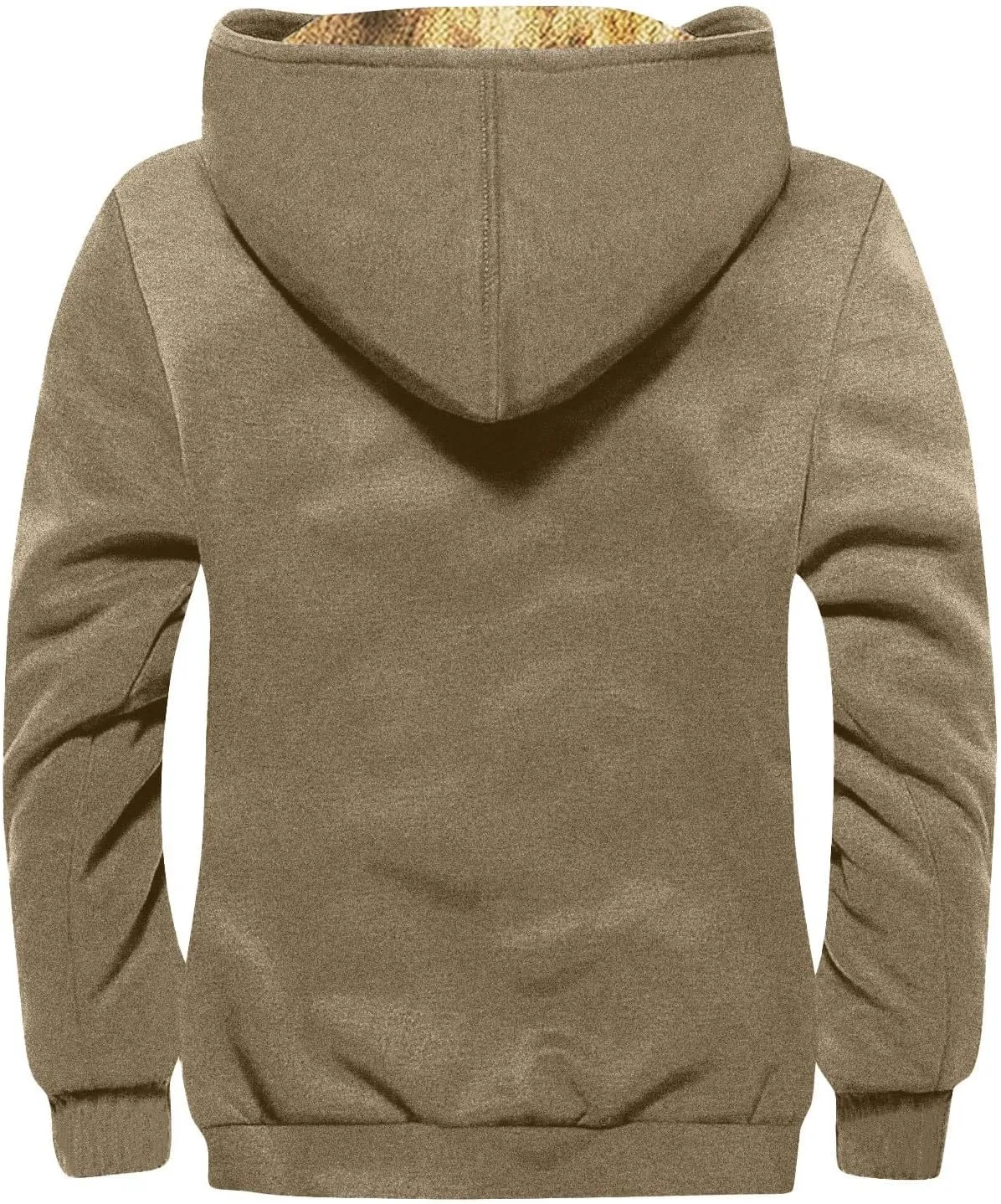 Mens Fuzzy Sherpa Jacket Long Sleeve Fleece Zip Up Coat Parka Warm Over Outerwear Windbreaker Casual Hoodies Hooded