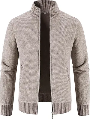 Mens Light Weight Cardigan Sweater With Pockets Long Sleeve Knitted Jackets Casual Full Zip Button Cardigan Coats