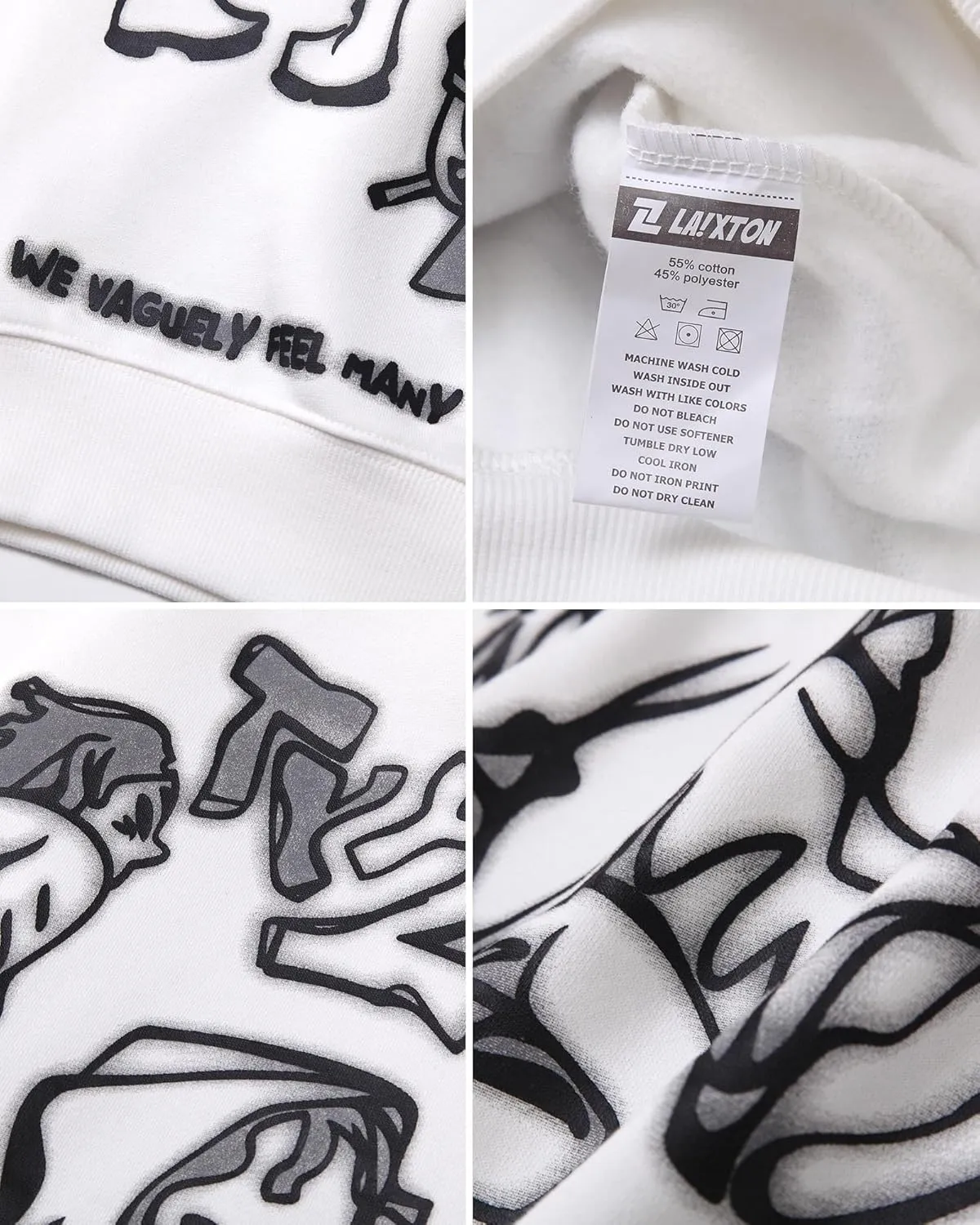 Men's Oversized Hoodie Pullover Unisex Graphic Sweatshirts Hoodies Casual Tunic Anime Streetwear Aesthetic Top