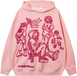 Men's Oversized Hoodie Pullover Unisex Graphic Sweatshirts Hoodies Casual Tunic Anime Streetwear Aesthetic Top