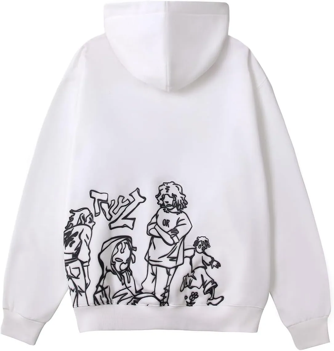 Men's Oversized Hoodie Pullover Unisex Graphic Sweatshirts Hoodies Casual Tunic Anime Streetwear Aesthetic Top