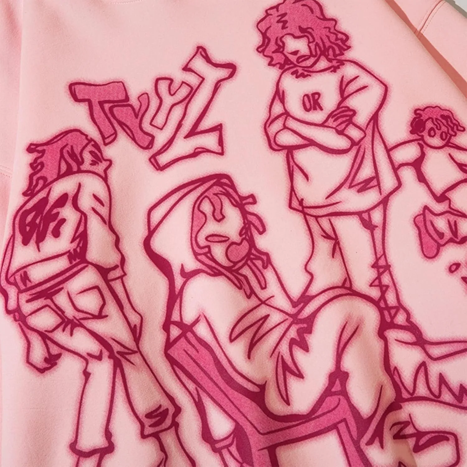 Men's Oversized Hoodie Pullover Unisex Graphic Sweatshirts Hoodies Casual Tunic Anime Streetwear Aesthetic Top