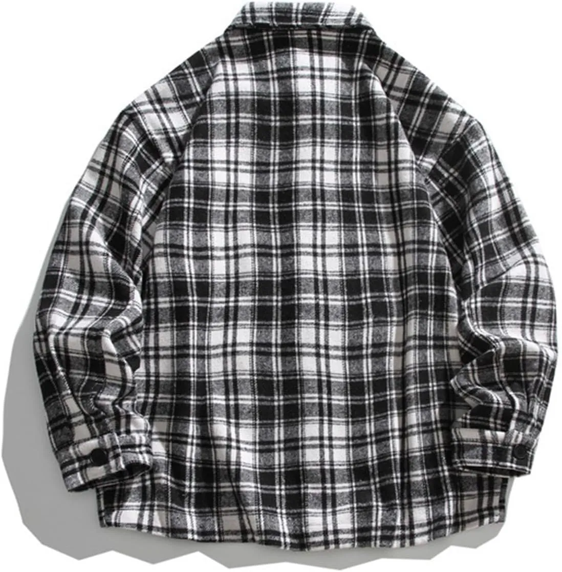 Mens Oversized Plaid Shirts Loose Comfy Flannel Classic Lapel Button Down Long Sleeve Shirt Fashion Fall Thin Shirt Coat