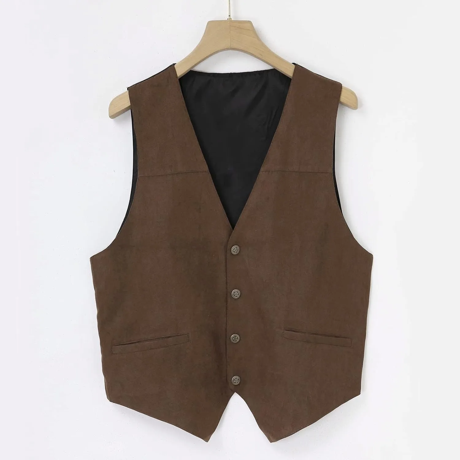 Mens Vests Leather V Neck Pocket Retro Color Vest Blouse With Button Purple Vest Brown Vest Men Black Mens Dress