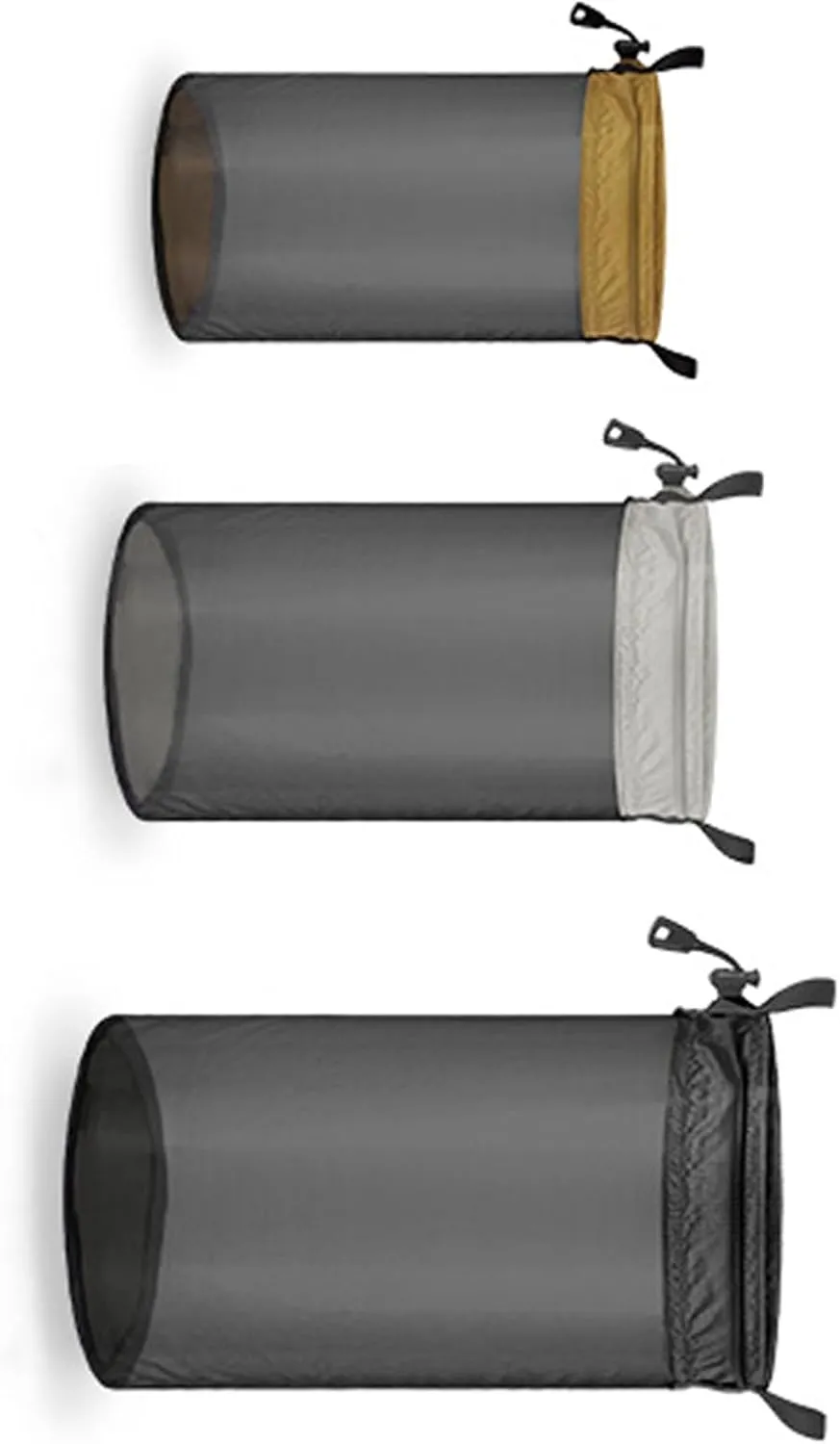 Mesh Storage Bags，3Pcs Drawstring Meshes Bag Nylon Sacks Camping Traveling Organizers Net Bag Hiking Travel Stuff Sacks Meshes Storage Bag