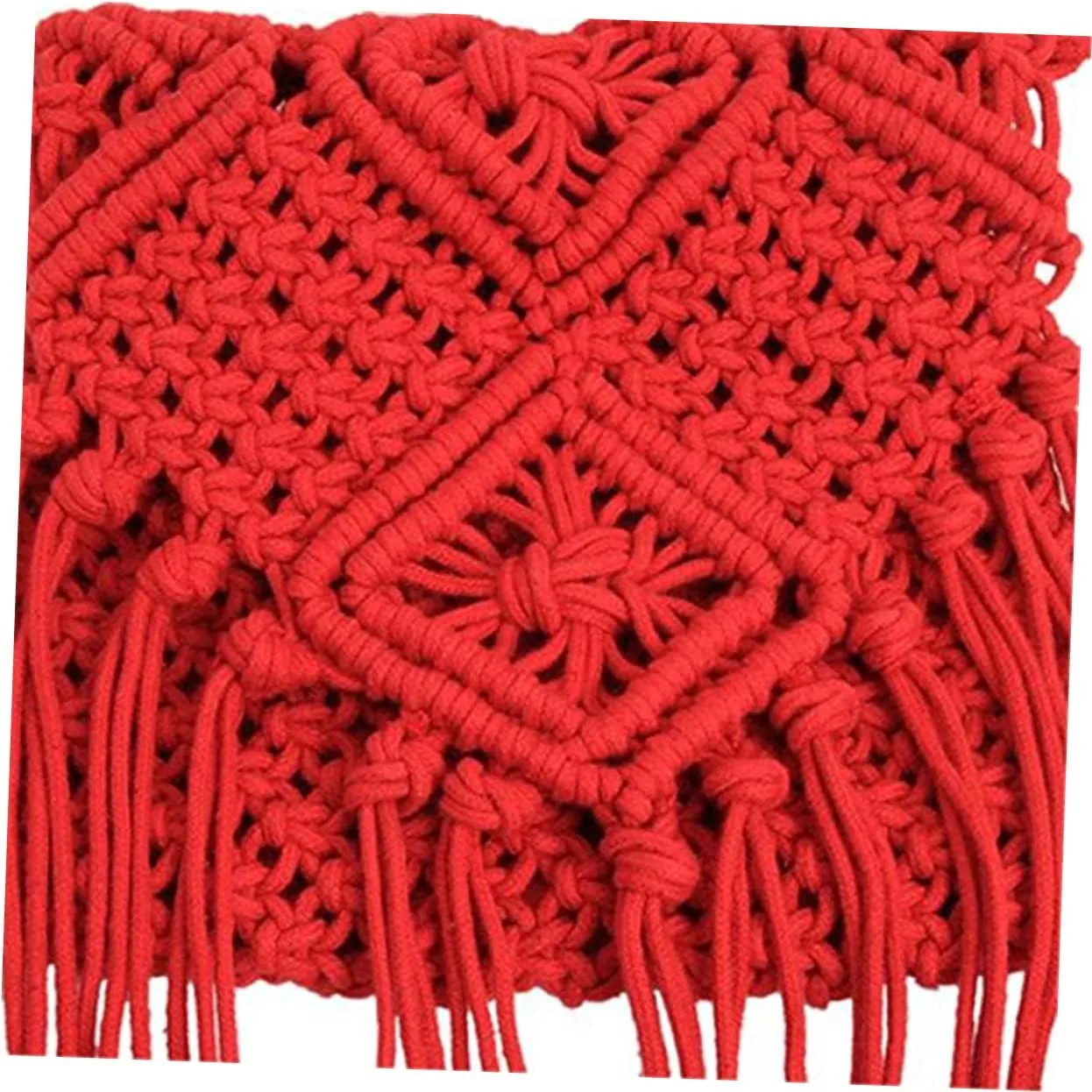 Mikinona fringe crossbody purse Crochet shoulder bag crochet change purse fringed messenger bag Crossbody Bags