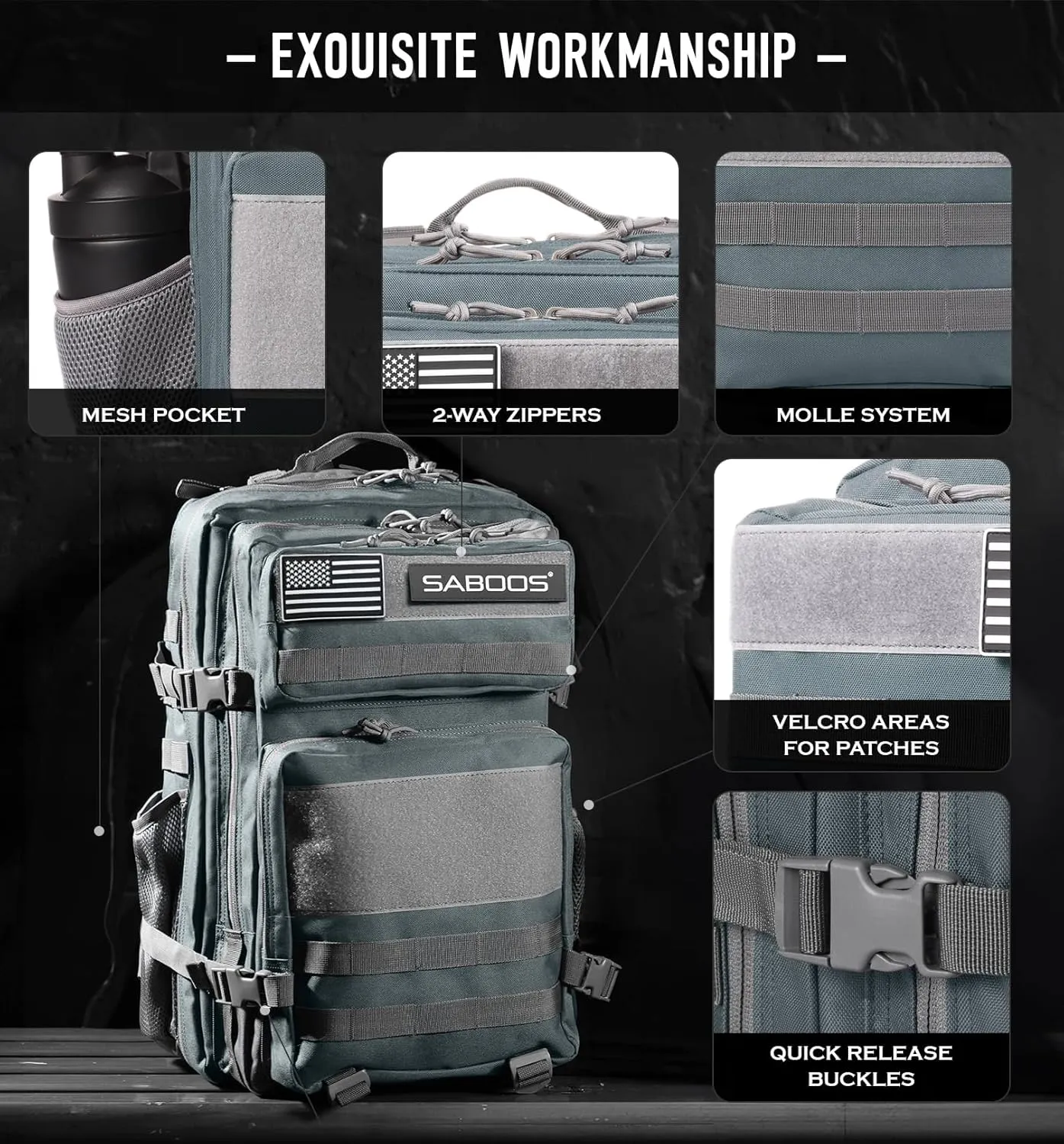 Military Tactical Backpack for Men 45L Molle Army 3 Days Assault Pack Bug Out Bag Water Resistant