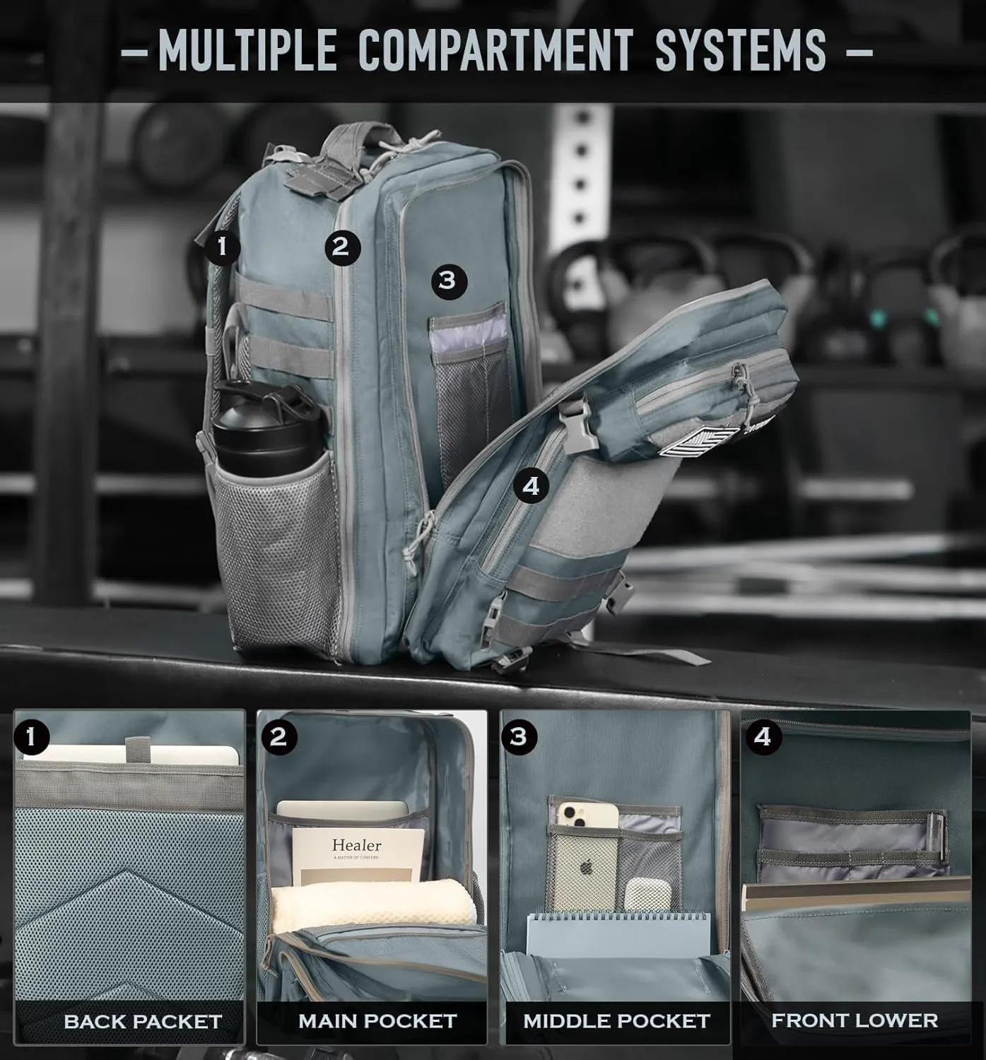 Military Tactical Backpack for Men 45L Molle Army 3 Days Assault Pack Bug Out Bag Water Resistant