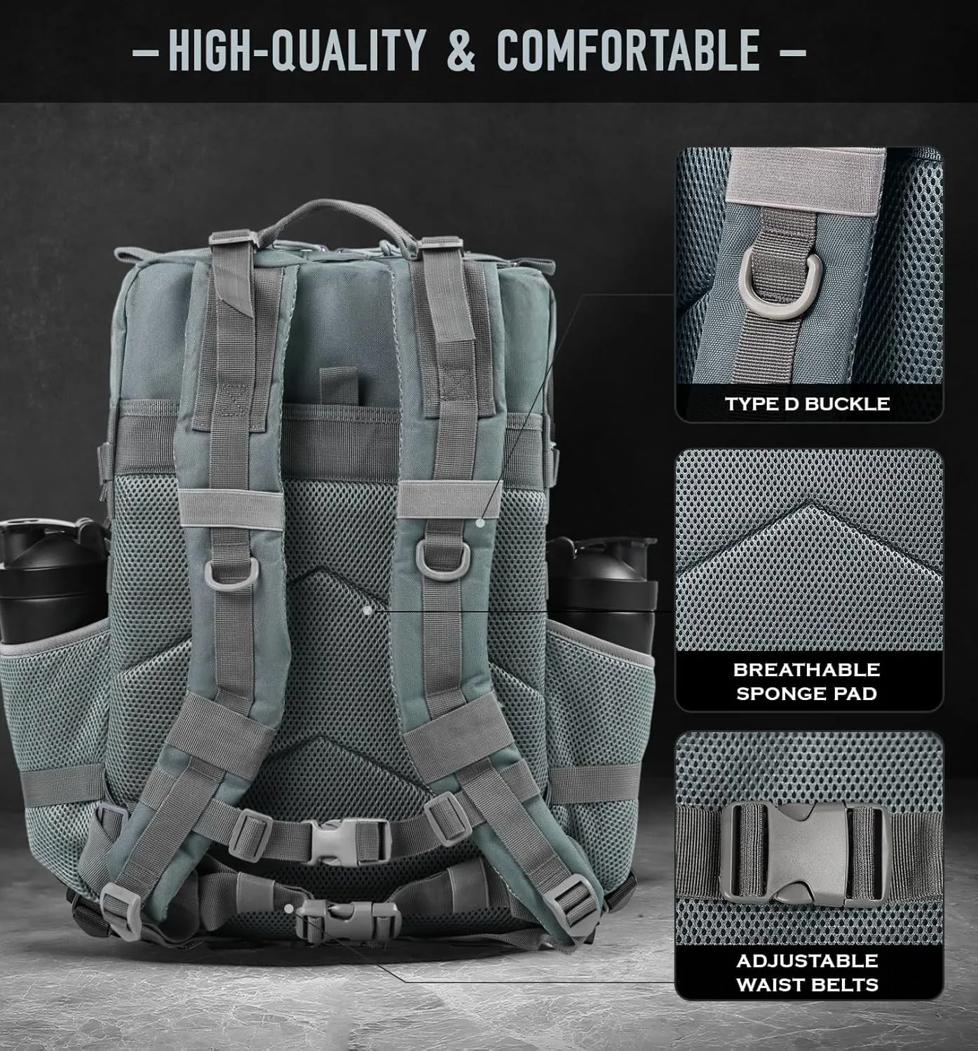 Military Tactical Backpack for Men 45L Molle Army 3 Days Assault Pack Bug Out Bag Water Resistant