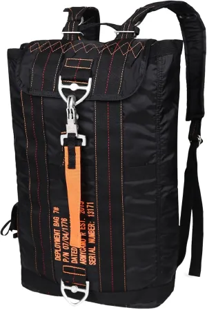 Military Tactical Backpack Parachute Buckles Hook Nylon Rucksacks Flight Backpacks Day Pack for Outdoor,Hiking,Camping (Black)
