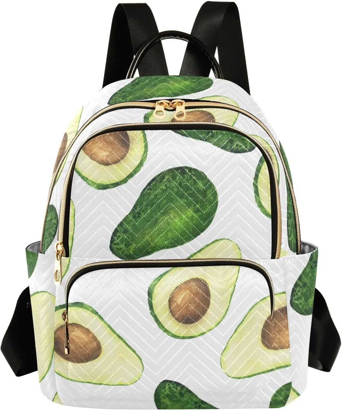 Mini Backpack Quilted Purse for Womens Small Backpack Daypack Avocado Print for Travel Daily Outing,Multi1