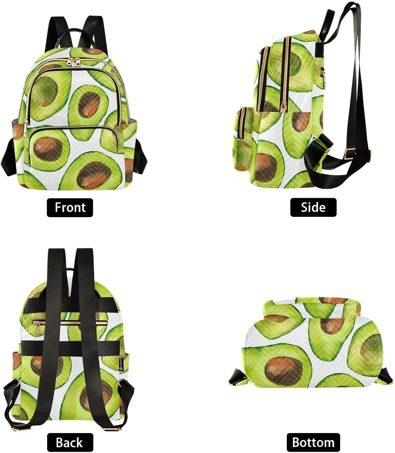 Mini Backpack Quilted Purse for Womens Small Backpack Daypack Avocado Print for Travel Daily Outing,Multi3