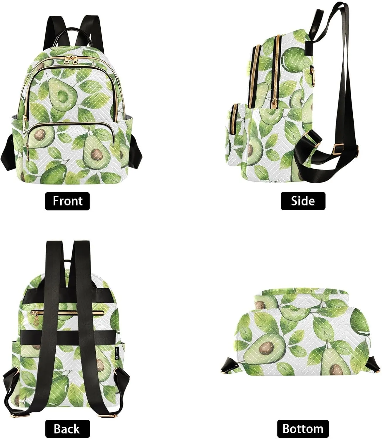 Mini Backpack Quilted Purse for Womens Small Backpack Daypack Avocado Print for Travel Daily Outing,Multi4