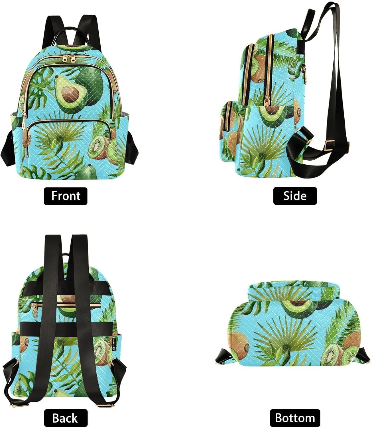 Mini Backpack Quilted Purse for Womens Small Backpack Daypack Avocado Print for Travel Daily Outing,Multi7