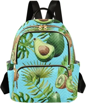 Mini Backpack Quilted Purse for Womens Small Backpack Daypack Avocado Print for Travel Daily Outing,Multi7