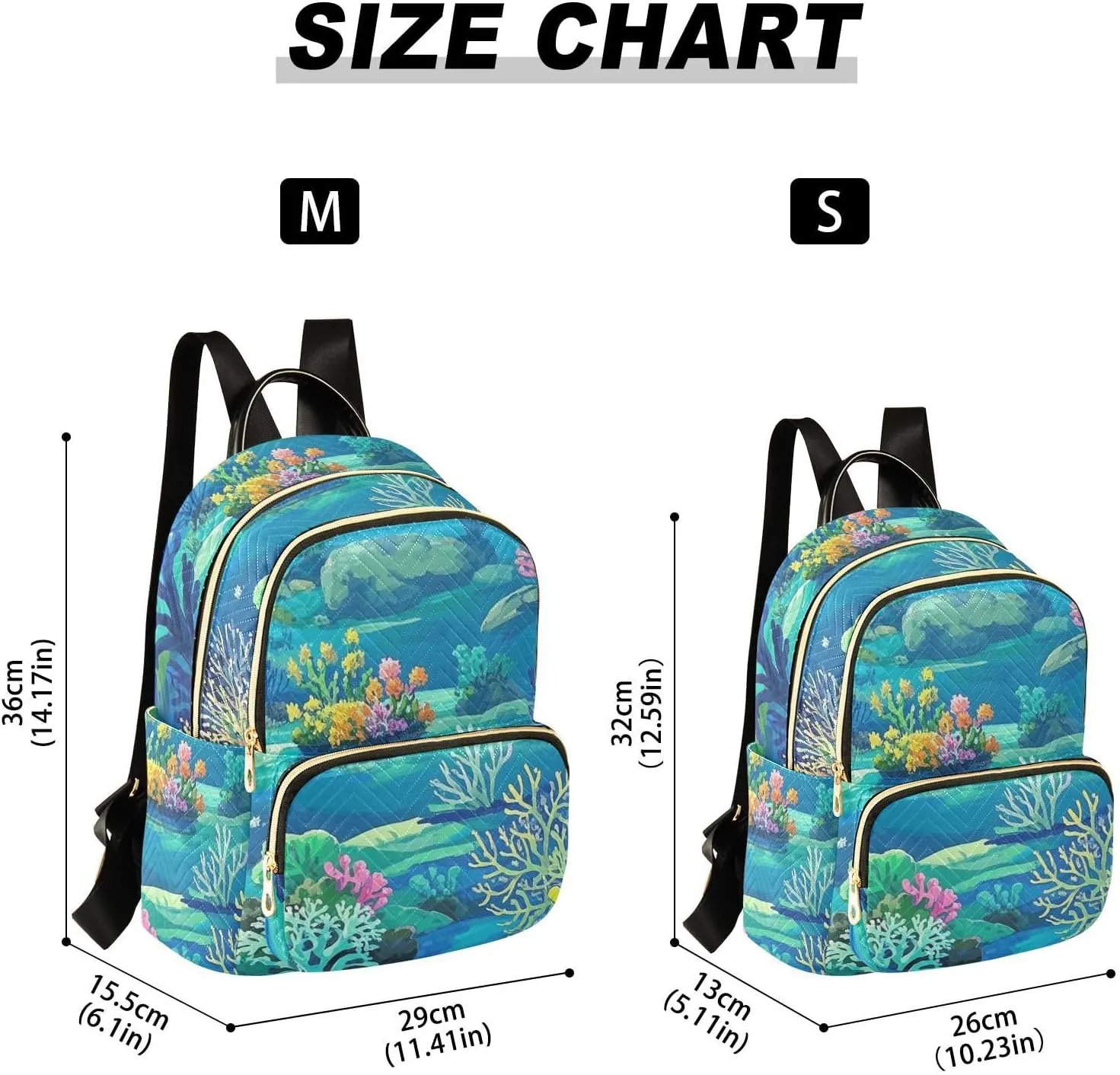 Mini Backpack Quilted Purse for Womens Small Backpack Daypack Coral Pattern for Travel Daily Work,Multi1