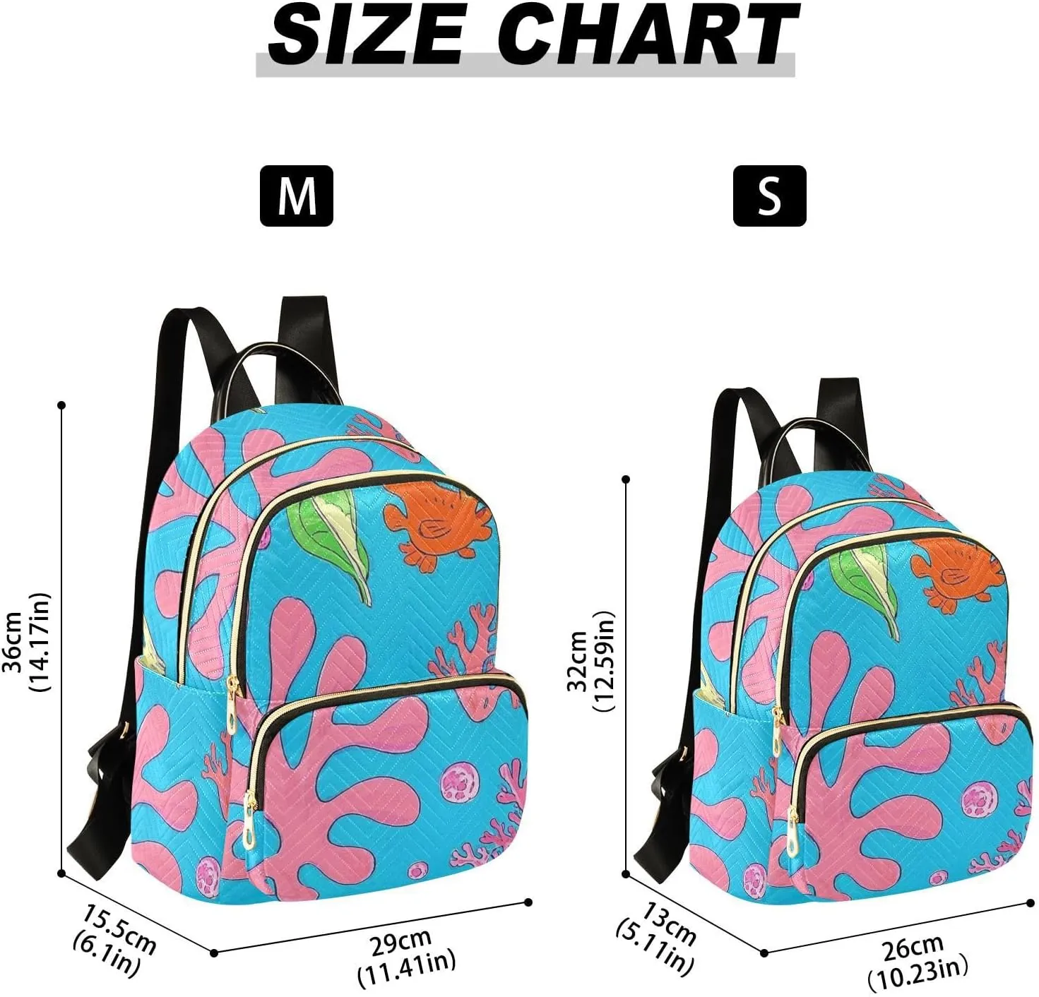 Mini Backpack Quilted Purse for Womens Small Backpack Daypack Coral Print for Travel Daily Work,Multi10