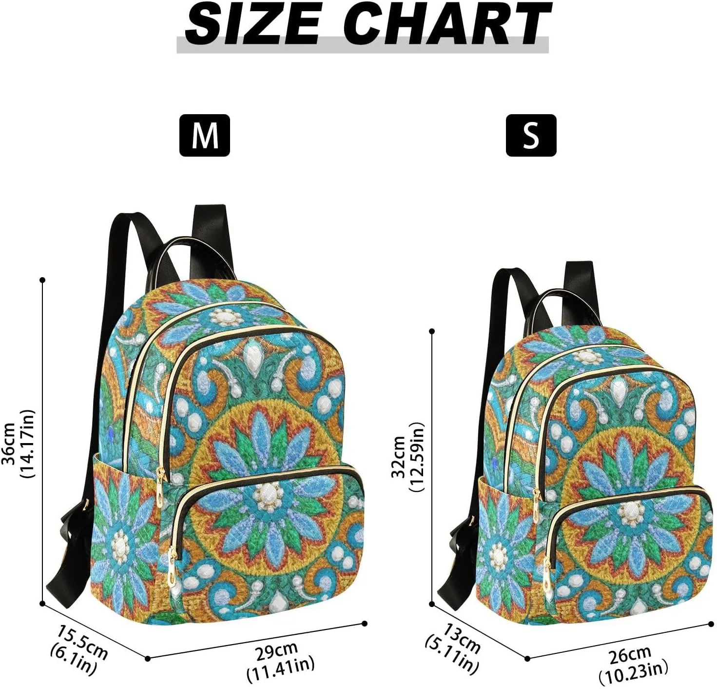Mini Backpack Quilted Purse for Womens Small Backpack Daypack Embroider Pattern for Travel Daily Camping,Multi3