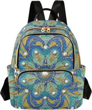 Mini Backpack Quilted Purse for Womens Small Backpack Daypack Embroider Print for Travel Daily Work,Multi8