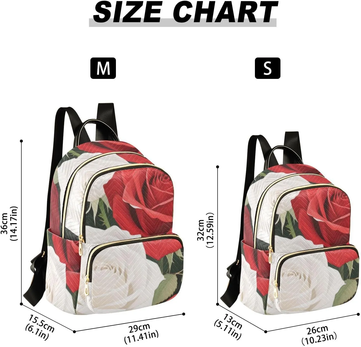 Mini Backpack Quilted Purse for Womens Small Backpack Daypack Rose Pattern for Travel Daily Camping,Multi1