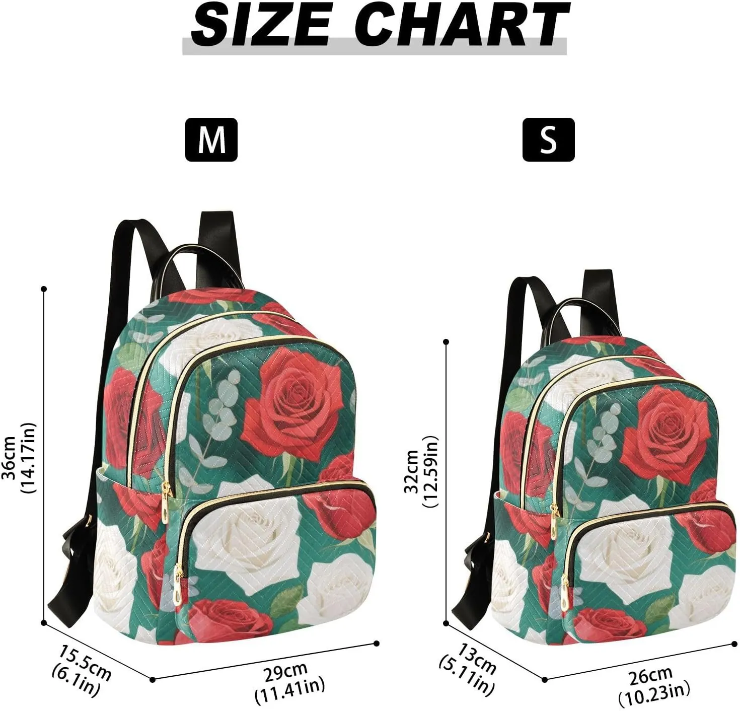 Mini Backpack Quilted Purse for Womens Small Backpack Daypack Rose Pattern for Travel Daily Office,Multi1