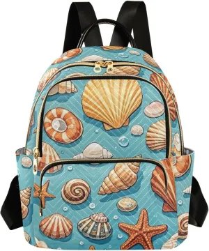 Mini Backpack Quilted Purse for Womens Small Backpack Daypack Starfish Design for Travel Daily Camping,Multi11