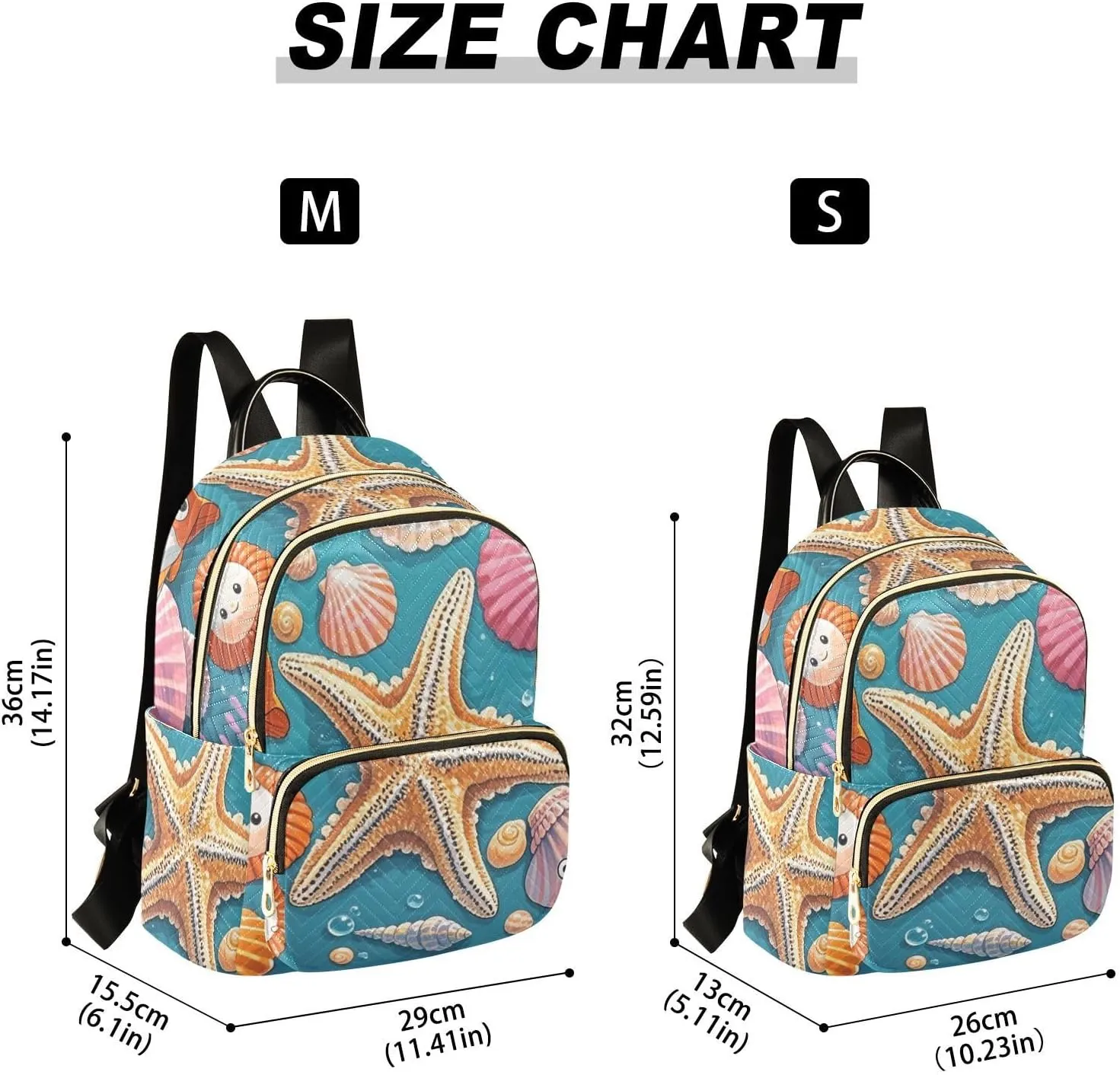 Mini Backpack Quilted Purse for Womens Small Backpack Daypack Starfish Pattern for Travel Daily Camping,Multi11