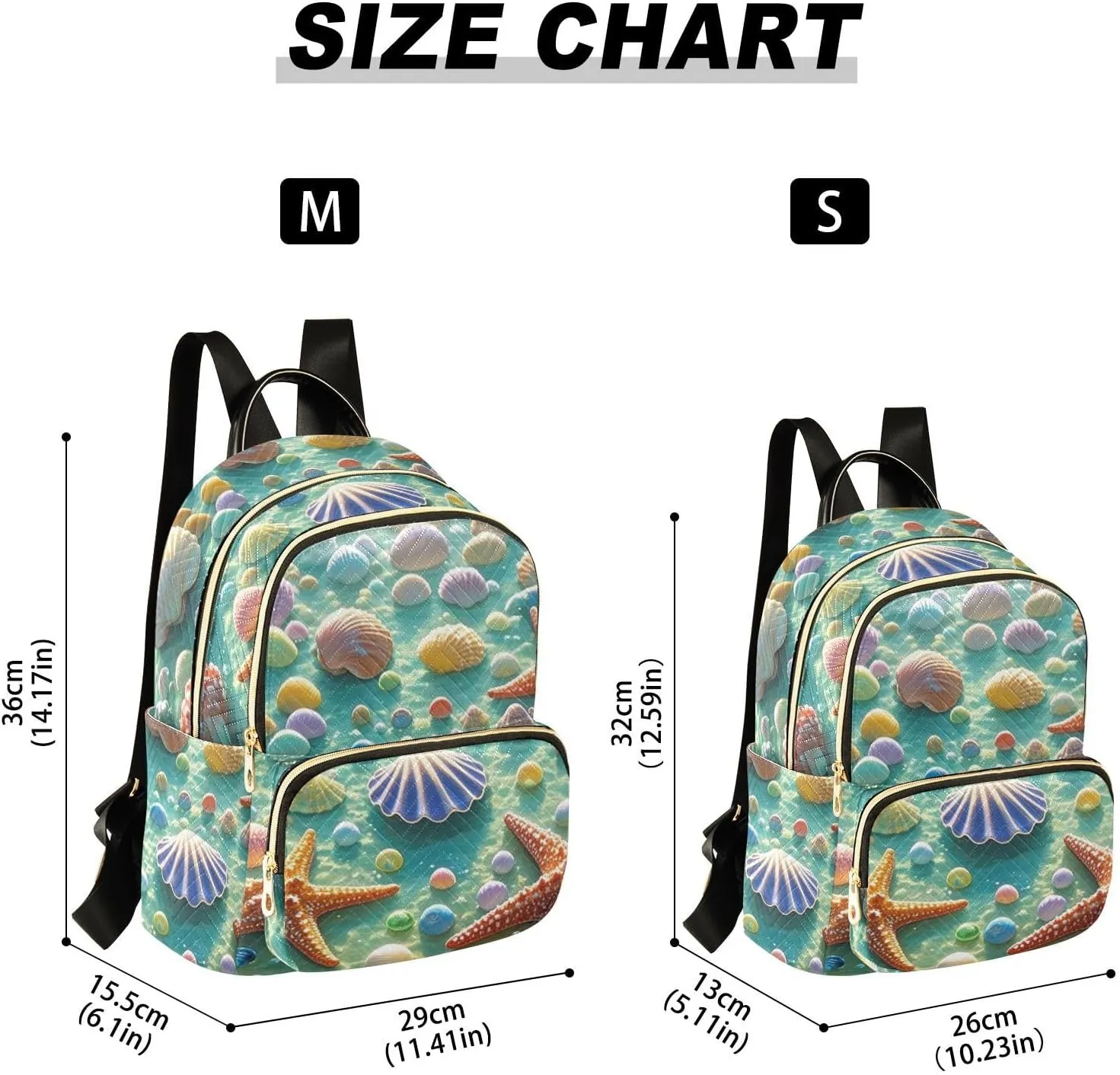 Mini Backpack Quilted Purse for Womens Small Backpack Daypack Starfish Pattern for Travel Daily Camping,Multi3