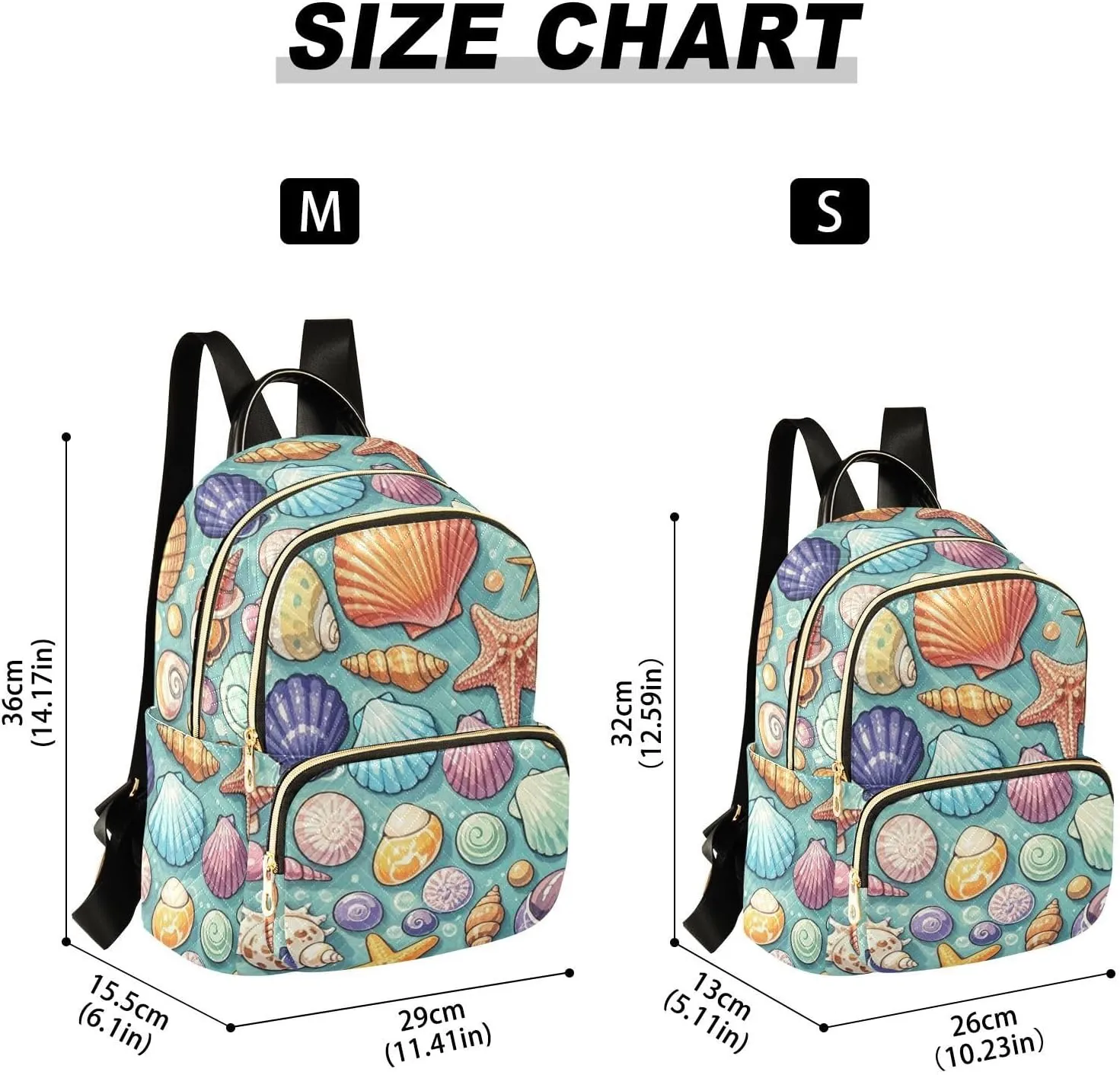 Mini Backpack Quilted Purse for Womens Small Backpack Daypack Starfish Print for Travel Daily Camping,Multi1