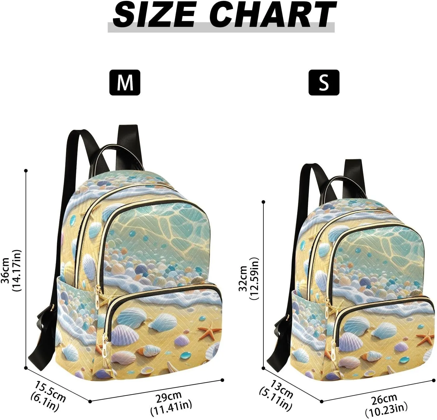 Mini Backpack Quilted Purse for Womens Small Backpack Daypack Starfish Print for Travel Daily Camping,Multi3