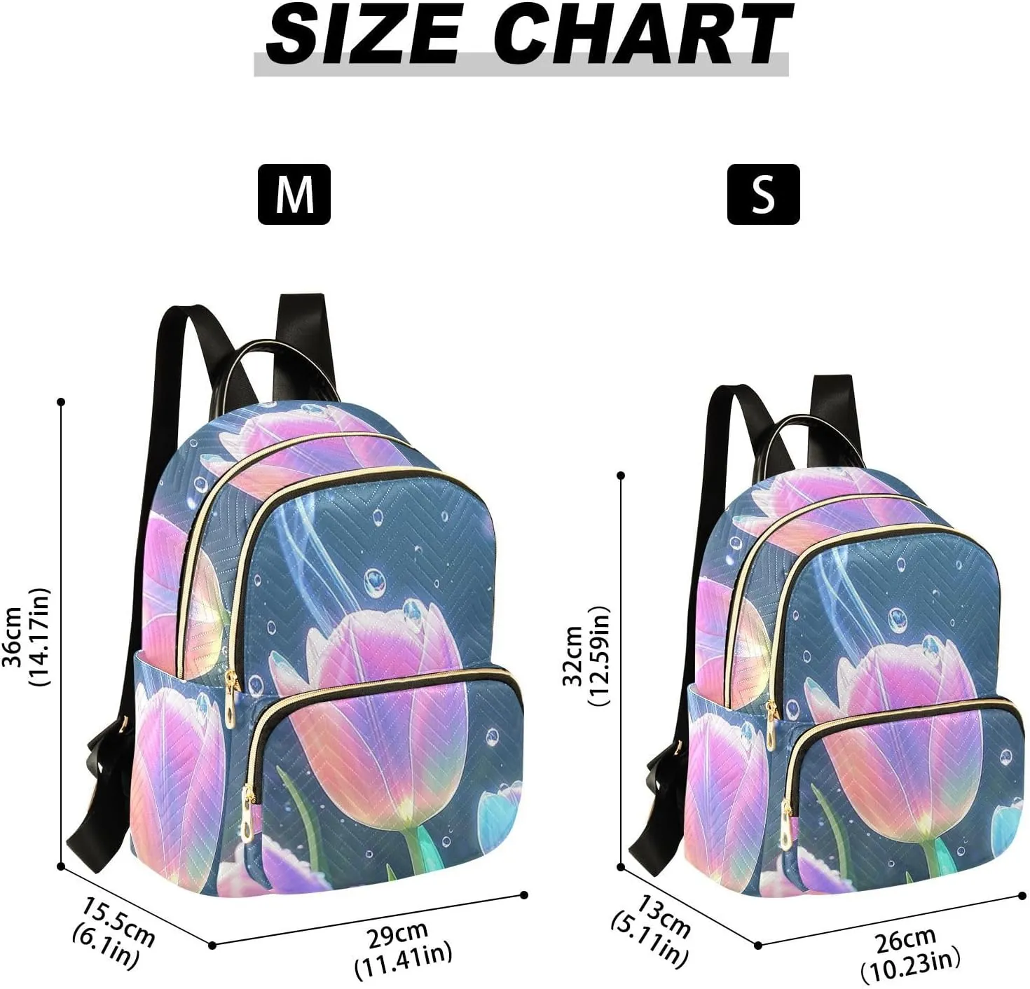 Mini Backpack Quilted Purse for Womens Small Backpack Daypack Tulips Design for Travel Daily Office,Multi1