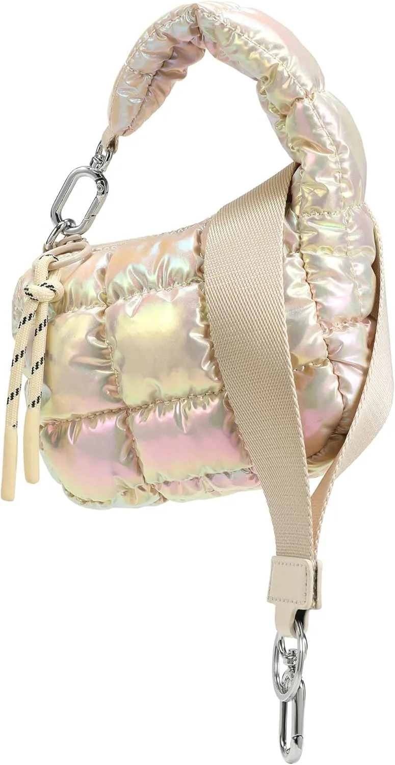 Mini Quilted Wristlet Bag for Women, Puffer Handbags,Evening Bags,Charm Lipstick Bag,Cute bag Charm for Gift