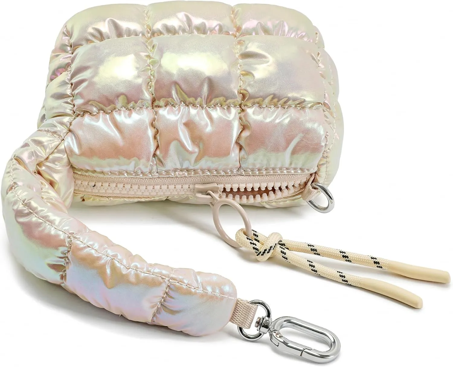 Mini Quilted Wristlet Bag for Women, Puffer Handbags,Evening Bags,Charm Lipstick Bag,Cute bag Charm for Gift