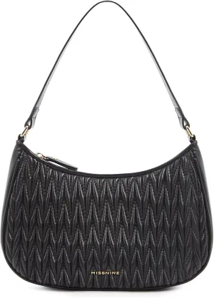 Missnine Shoulder Bag for Women Small Purse Trendy Clutch Hobo Bag Vegan Leather Mini Handbag with Zipper Closure