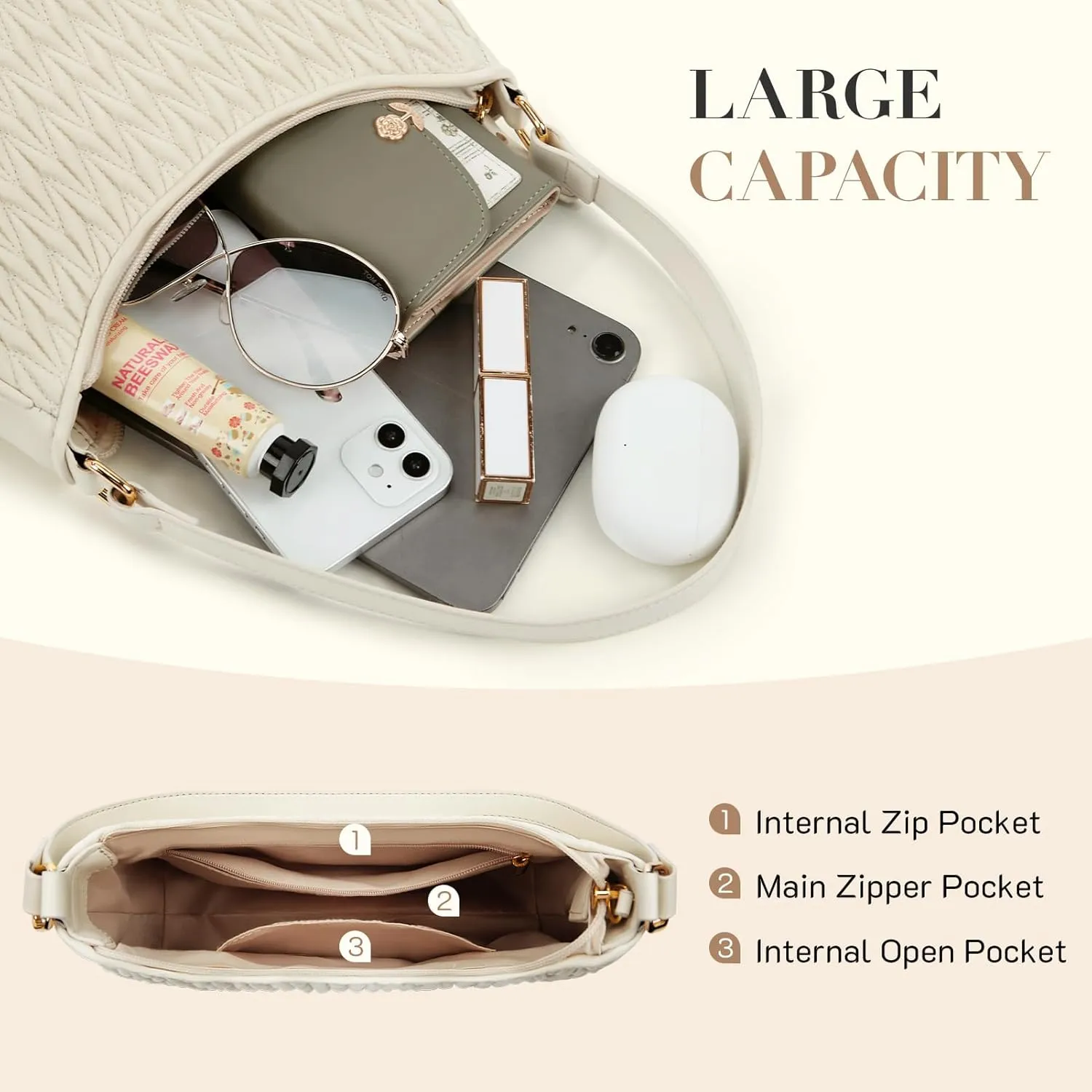 Missnine Shoulder Bag for Women Small Purse Trendy Clutch Hobo Bag Vegan Leather Mini Handbag with Zipper Closure
