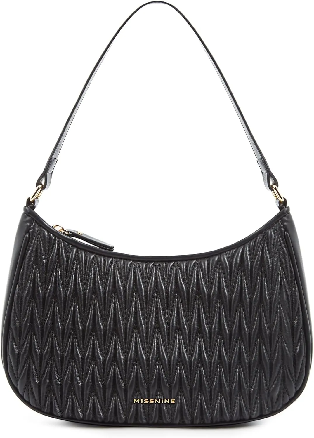 Missnine Shoulder Bag for Women Small Purse Trendy Clutch Hobo Bag Vegan Leather Mini Handbag with Zipper Closure