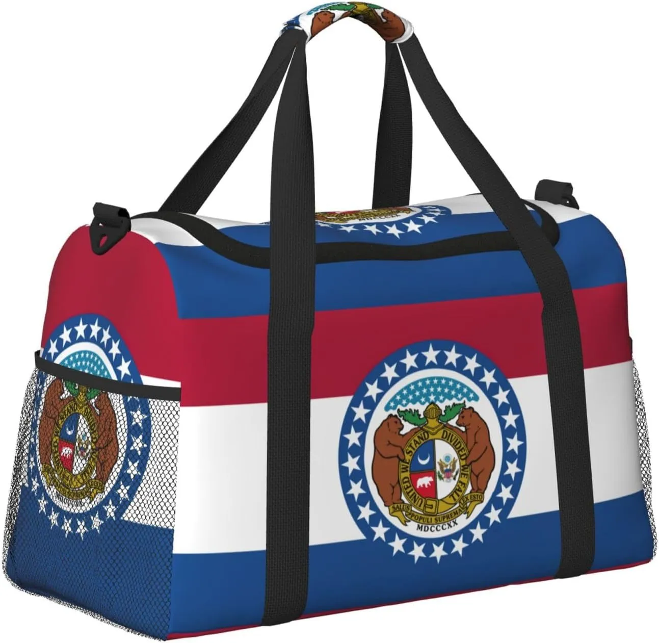 Missouri State Flag Travel Bag, Weekender Bags For Women Men For Outdoor Adventures, Ideal For Camping And Hiking