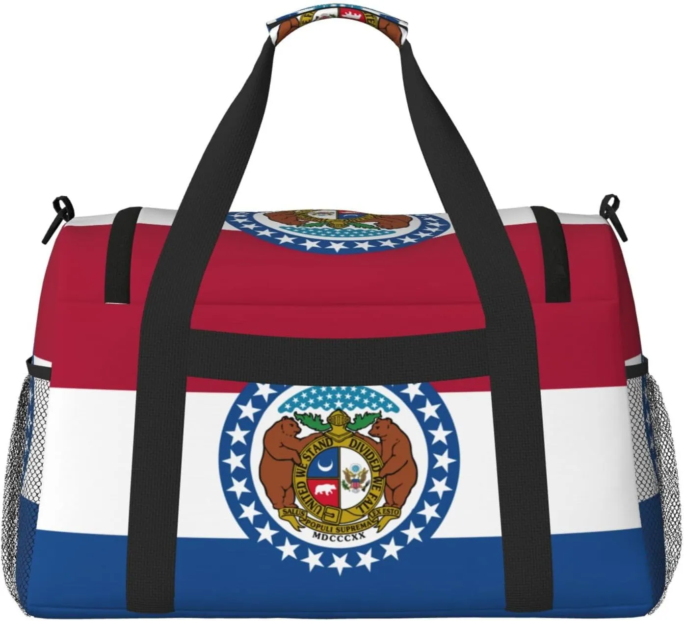 Missouri State Flag Travel Bag, Weekender Bags For Women Men For Outdoor Adventures, Ideal For Camping And Hiking