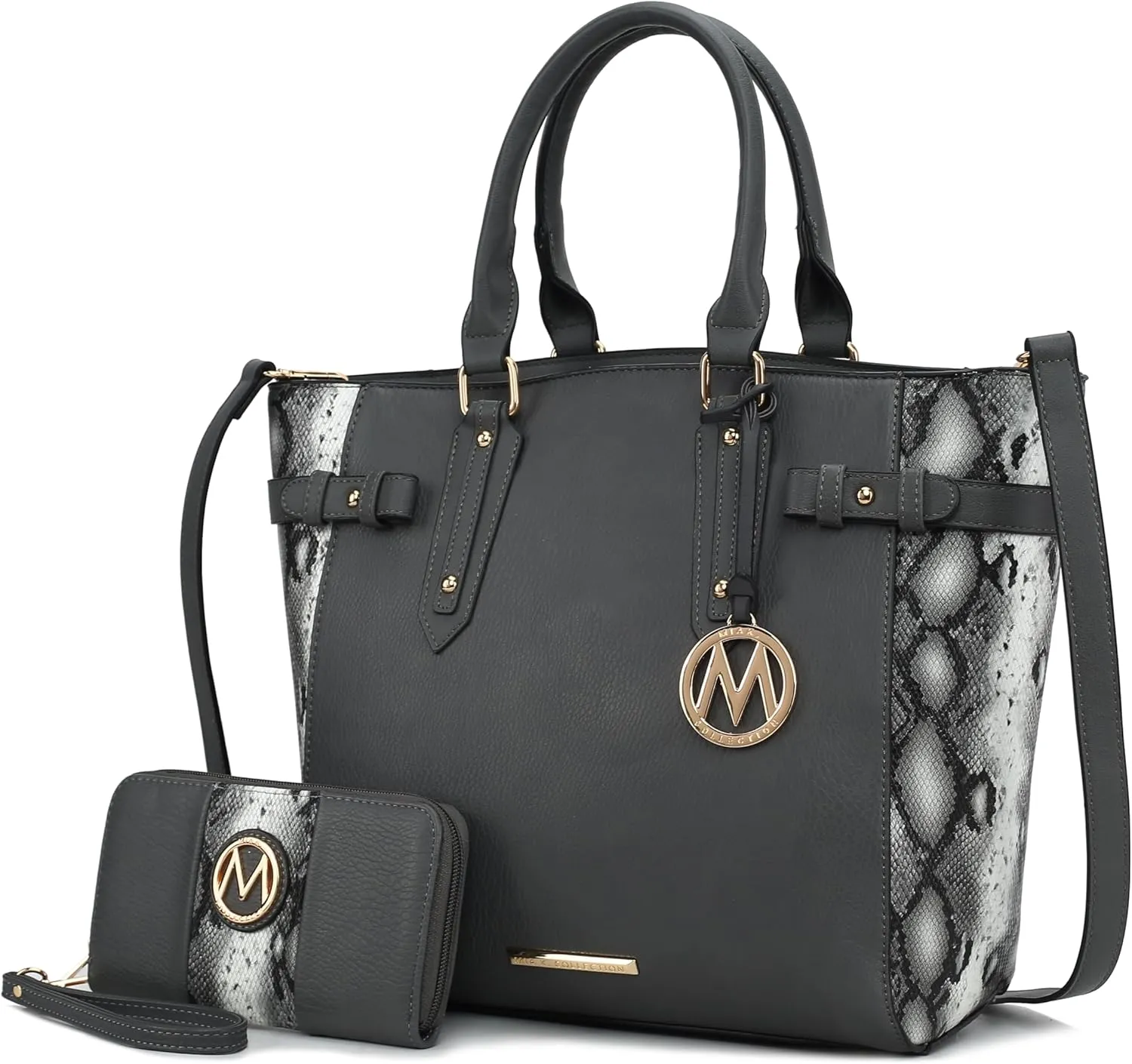 MKF Collection Tote Bag and wallet set, Women’s Snake Embossed Crossbody Bag and Wristlet Handbag Purse by Mia K
