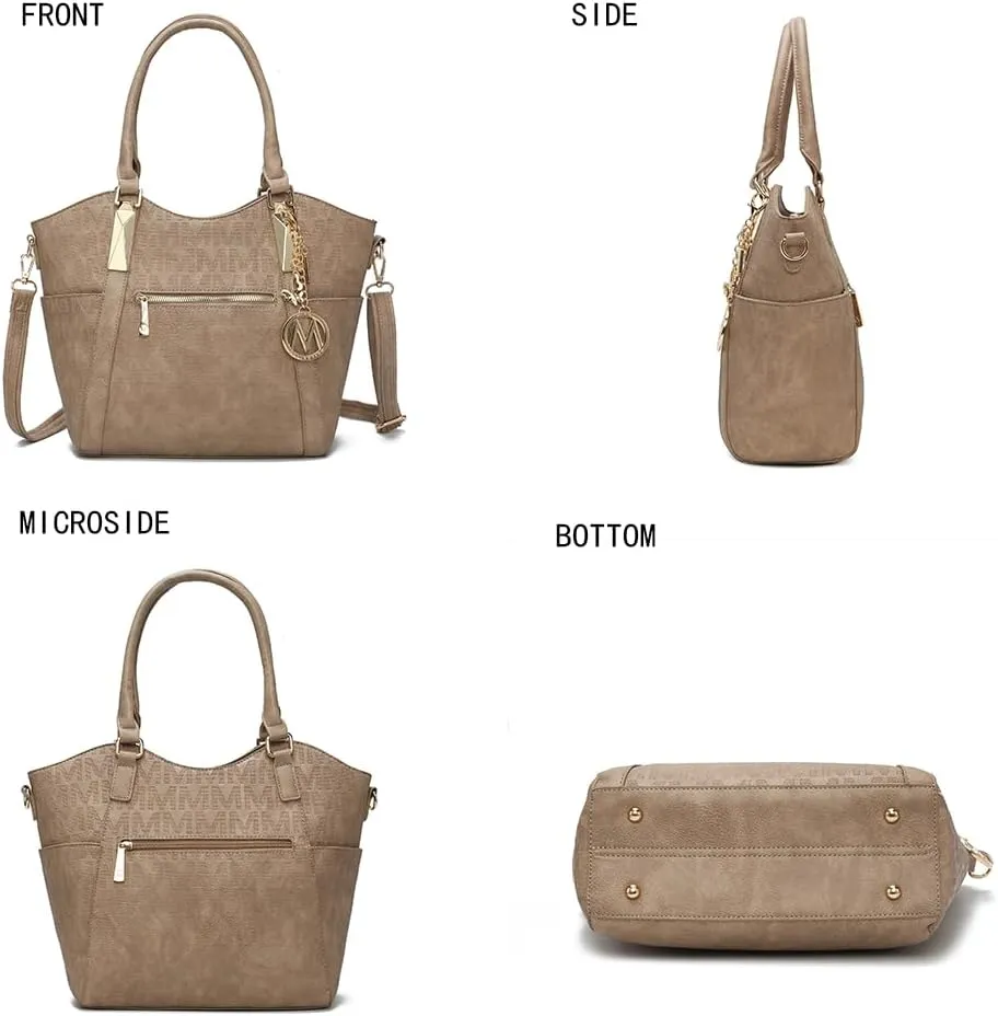 MKF Collection Tote Satchel Handbag for Women: PU Leather Shoulder Bag – Top-Handle Purse, Ladies Pocketbook By Mia K
