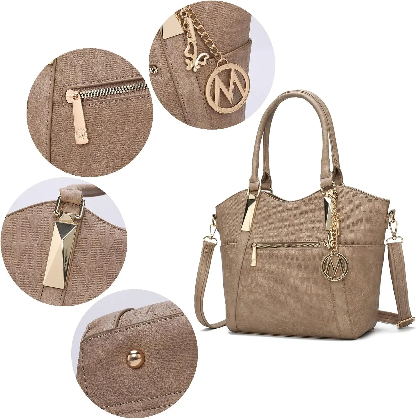 MKF Collection Tote Satchel Handbag for Women: PU Leather Shoulder Bag – Top-Handle Purse, Ladies Pocketbook By Mia K