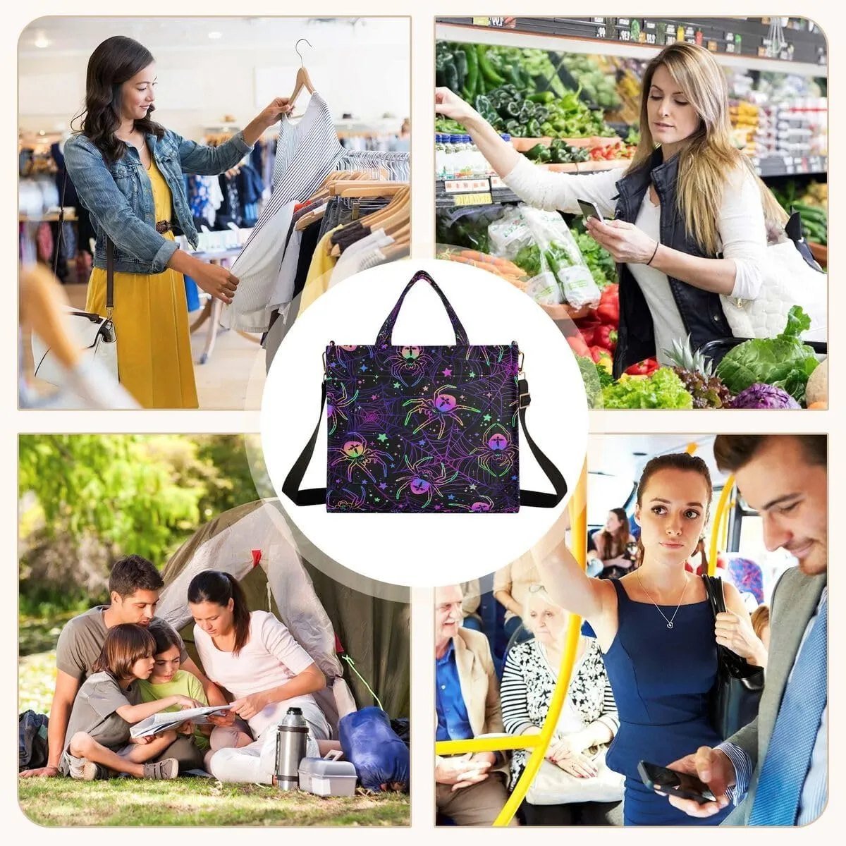 MNSRUU Corduroy Tote Bag for Women, Funny Skulls Tote Bag Crossbody Hobo Handbag Shoulder Bag for Work Travel