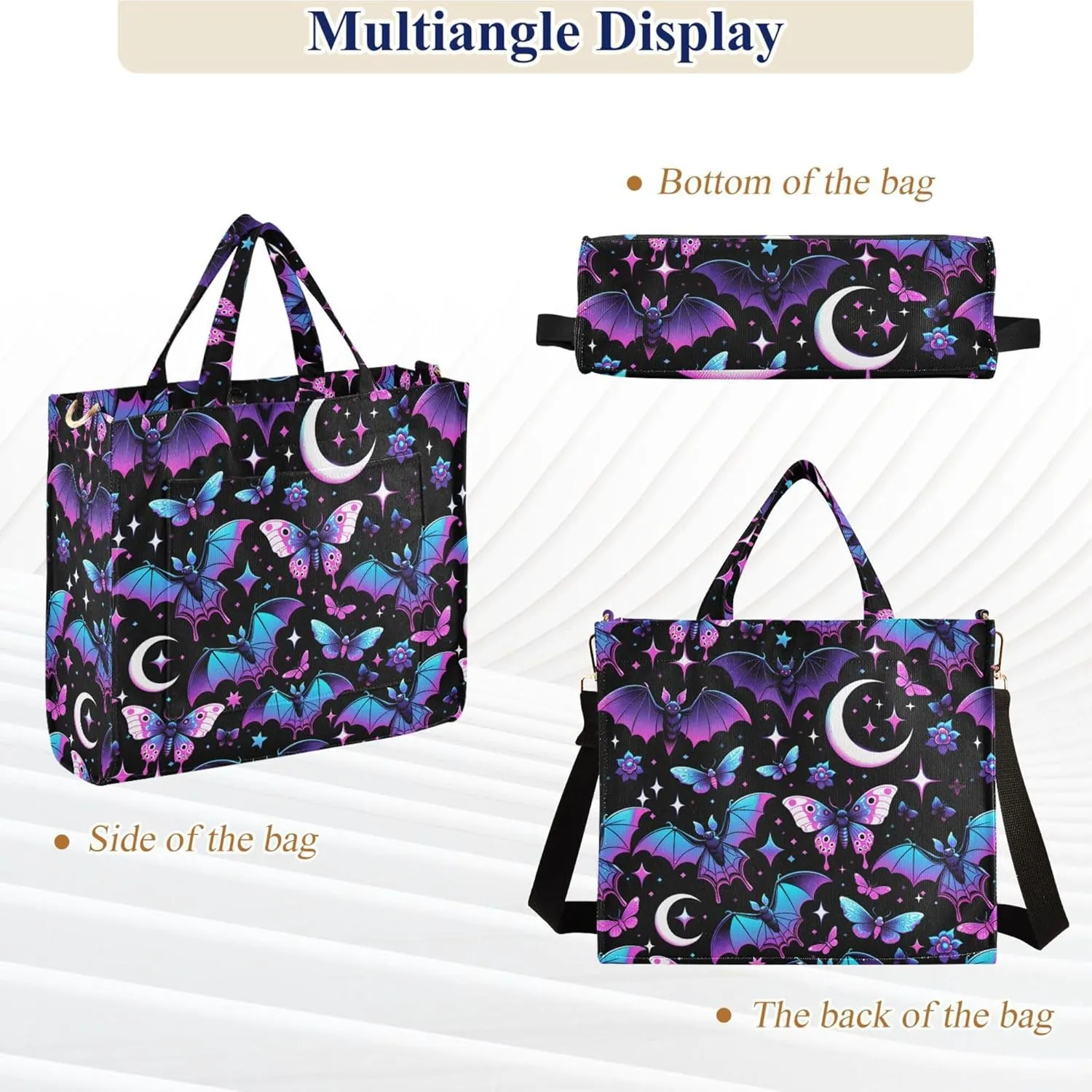MNSRUU Corduroy Tote Bag for Women, Funny Skulls Tote Bag Crossbody Hobo Handbag Shoulder Bag for Work Travel