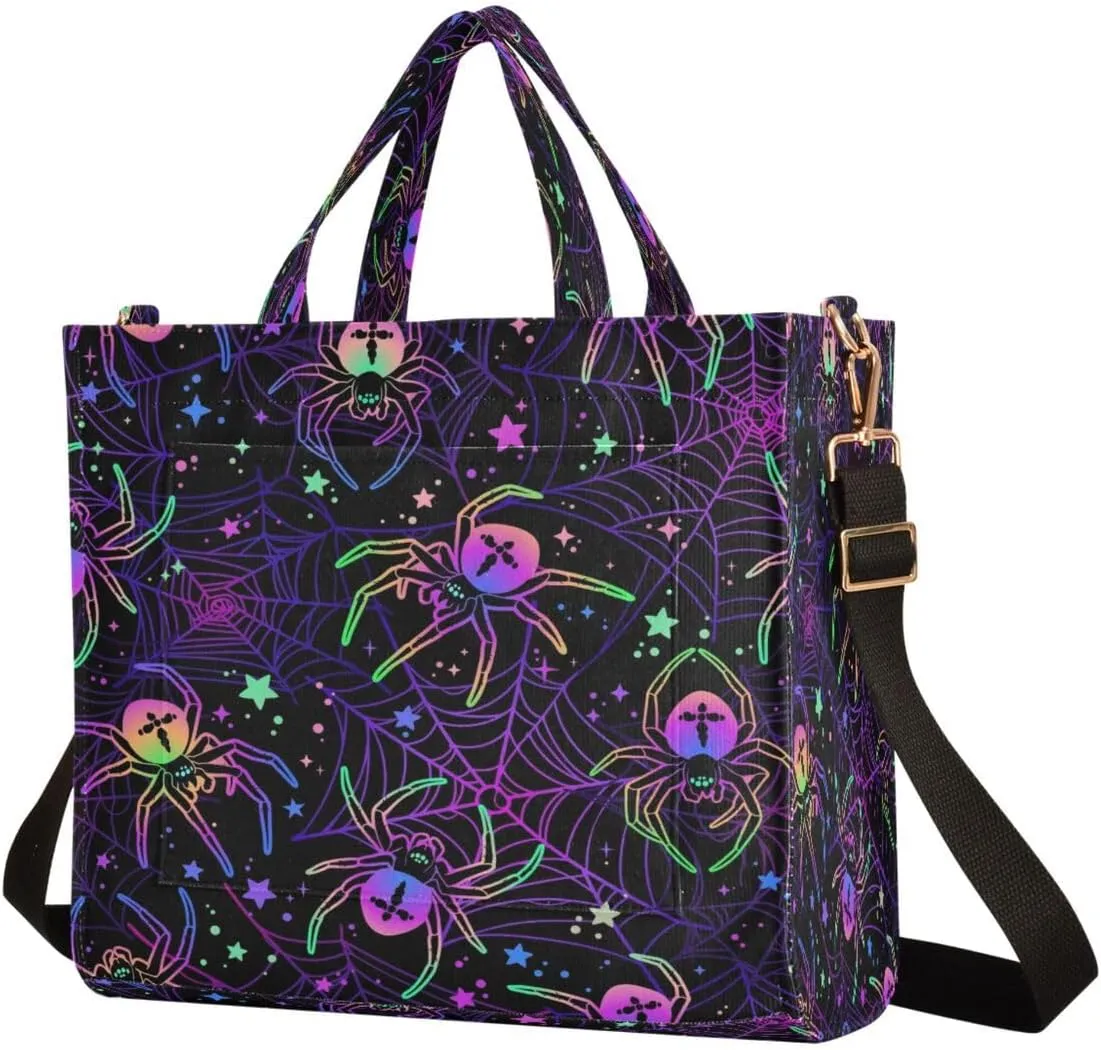 MNSRUU Corduroy Tote Bag for Women, Funny Skulls Tote Bag Crossbody Hobo Handbag Shoulder Bag for Work Travel