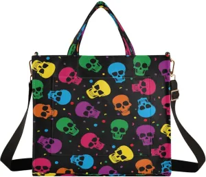 MNSRUU Corduroy Tote Bag for Women, Funny Skulls Tote Bag Crossbody Hobo Handbag Shoulder Bag for Work Travel