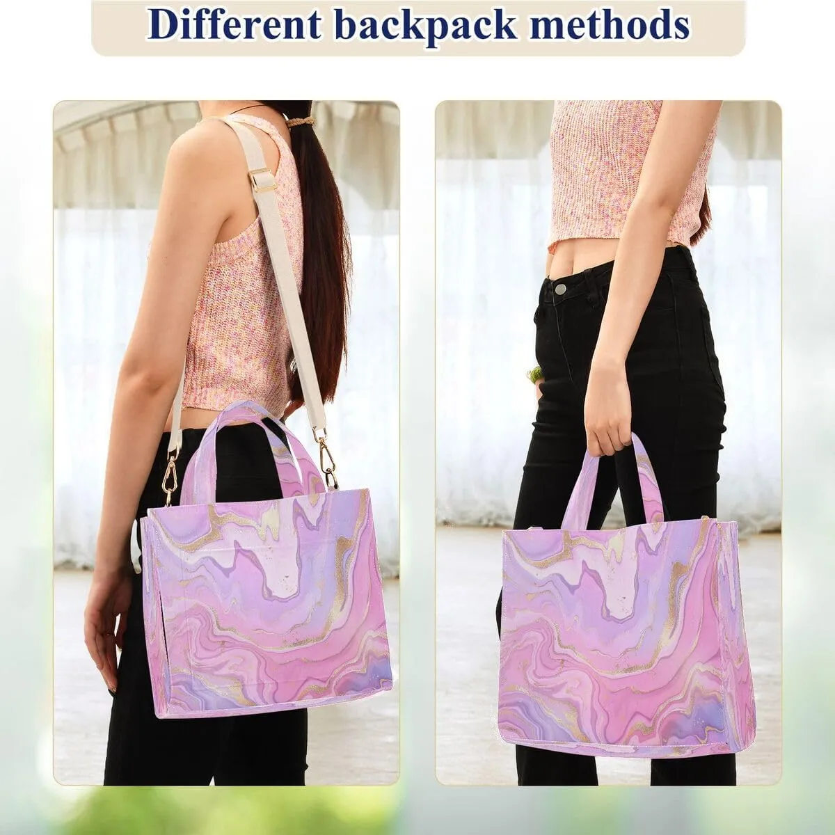 MNSRUU Corduroy Tote Bag for Women, Marble Artwork Tote Bag Crossbody Hobo Handbag Shoulder Bag for Work Travel